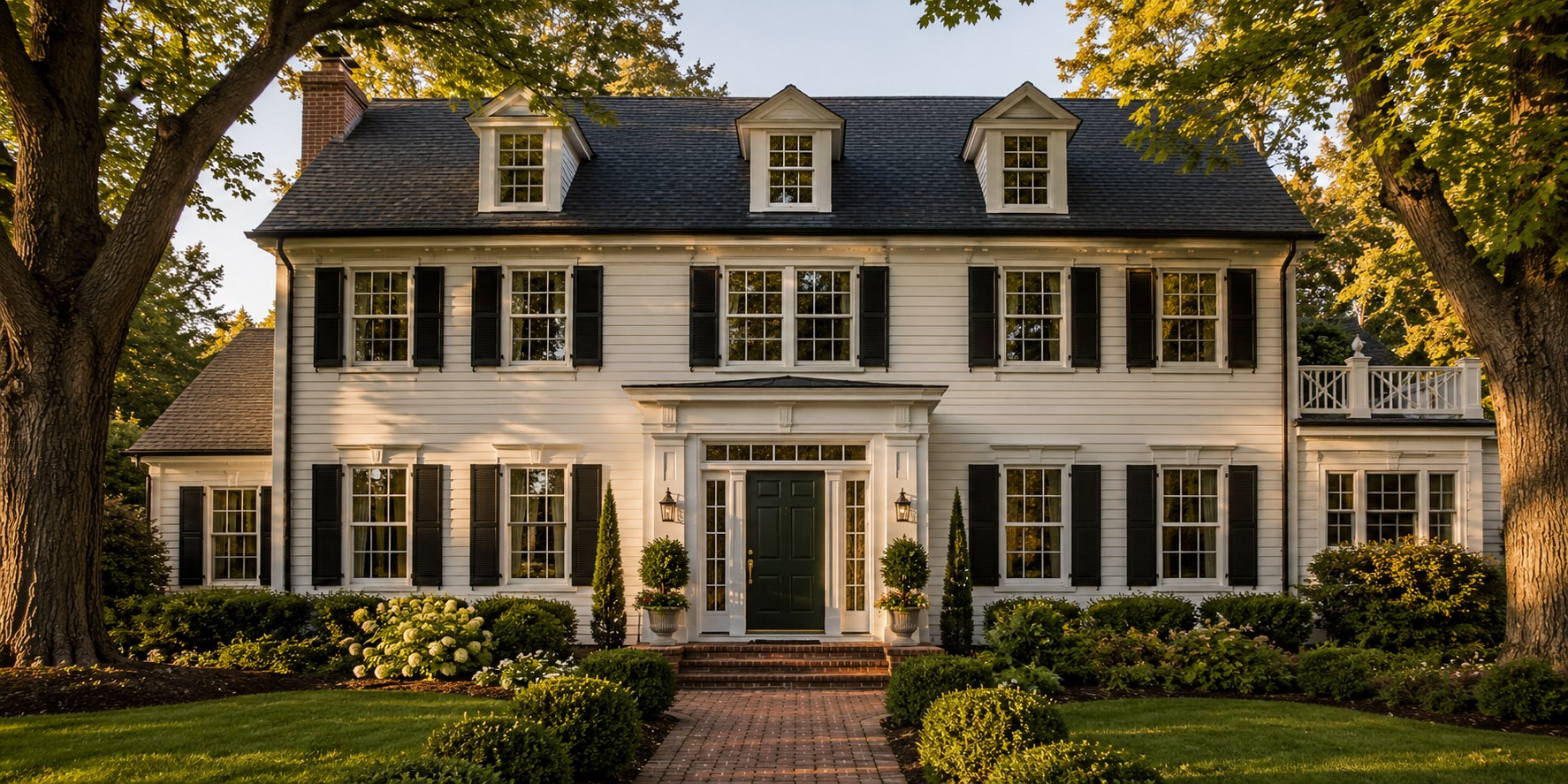 Hunter green craftsman entry door with sidelights and transom